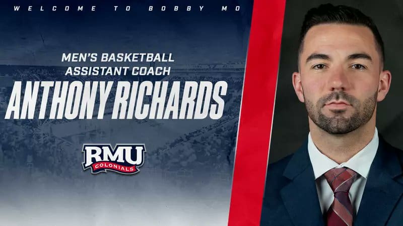Robert Morris men's basketball head coach Andy Toole has made his third offseason coaching hire with the addition of Anthony Richards.