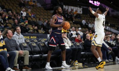 Robert Morris guard Josh Omojafo looks to inbound the ball in a game against Milwaukee on Jan. 19, 2025 -- RMU Athletics