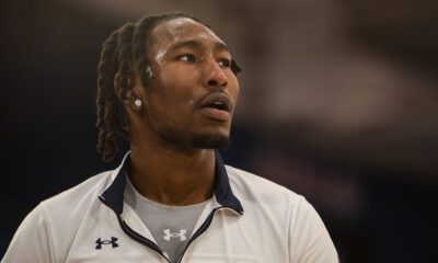 Robert Morris forward Antallah Sandlin'El prior to a game -- RMU Athletics