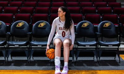 Elon transfer forward Ava Leroux prior to a game during the 2024-25 season -- Elon Athletics