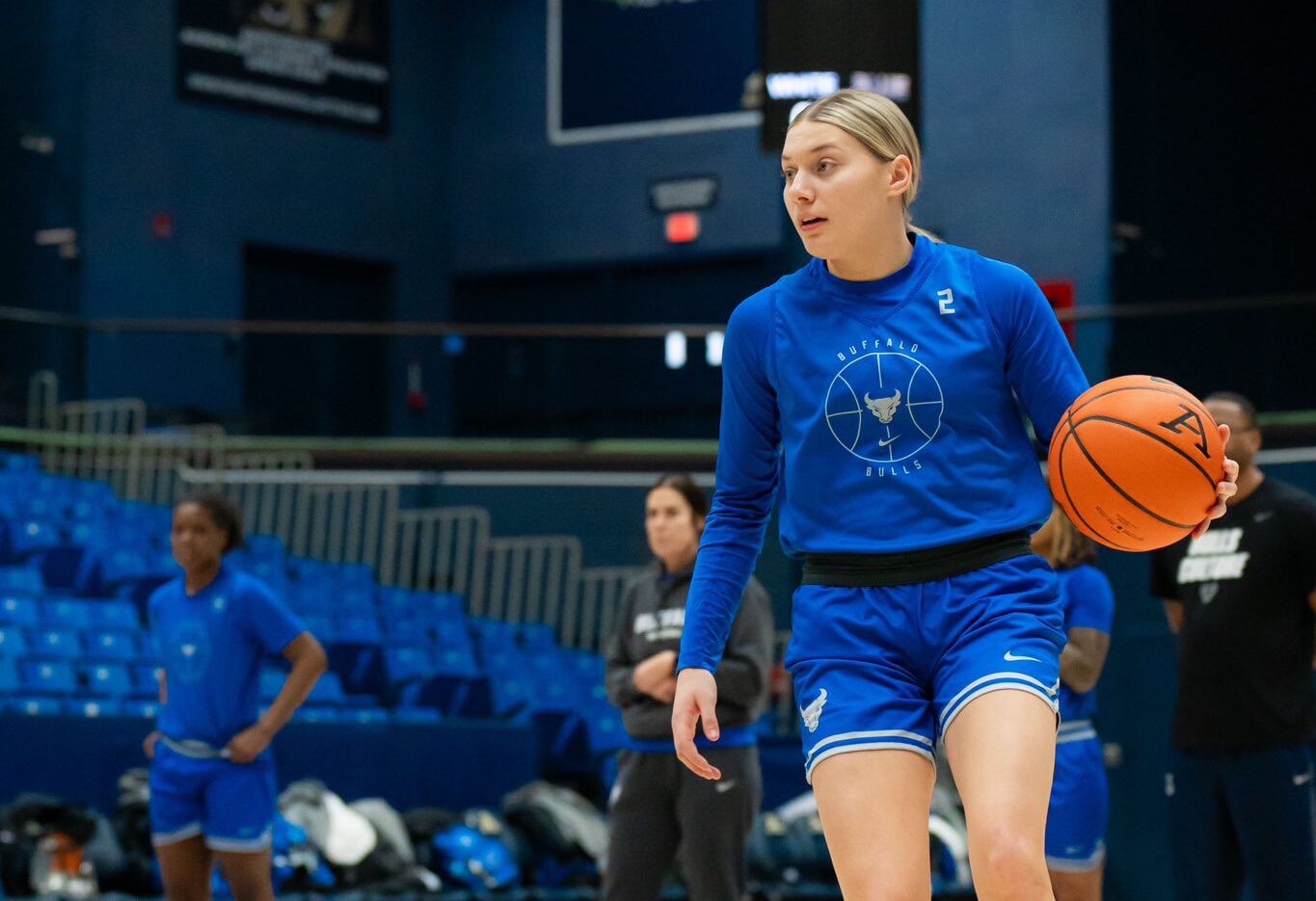 Buffalo guard Mallory Daly prior to a game during the 2024-25 season -- UB Athletics