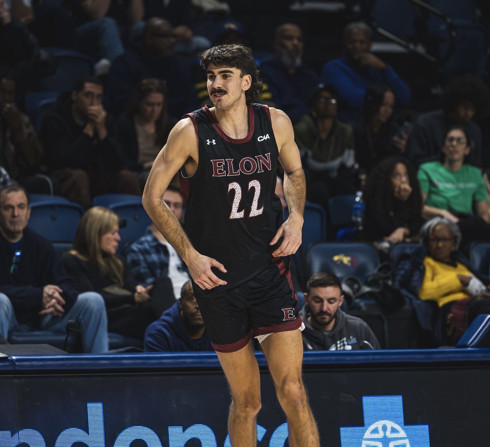 Elon transfer forward Matthew van Komen during the 2024-25 season at Elon -- Matthew van Komen's X account