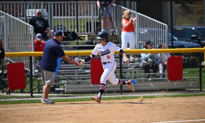 Robert Morris Jess Matheny circles the bases after a home run -- RMU Athletics