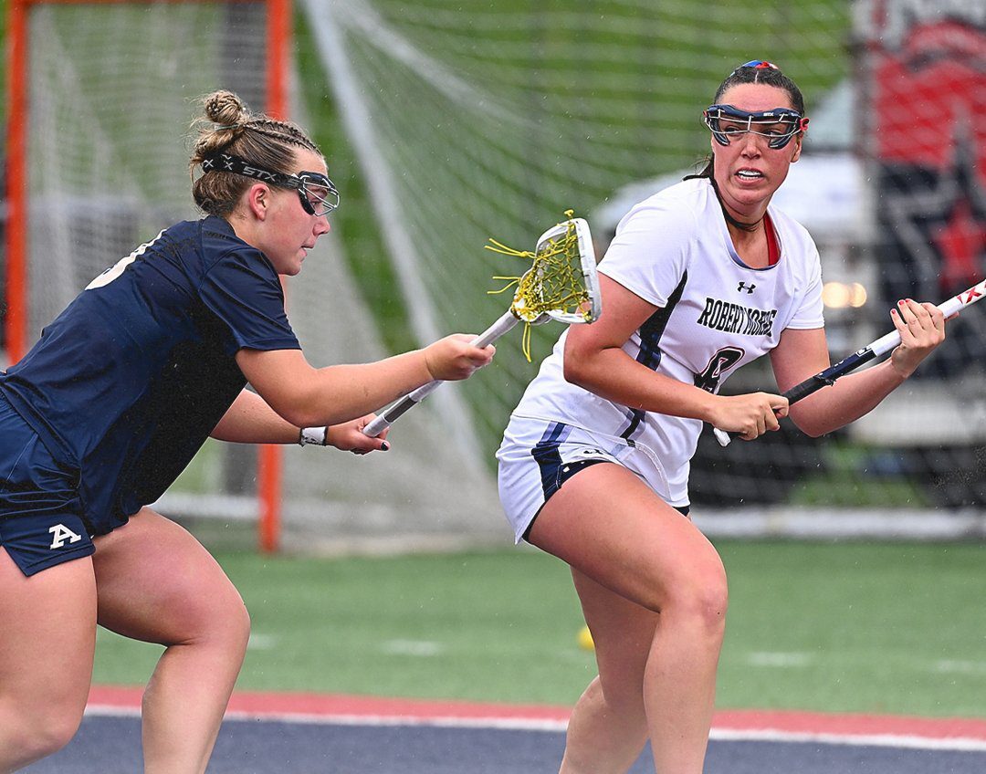 The Robert Morris women's lacrosse team during the MAC Championship game against Akron on Saturday, May 3, 2025 -- RMU Athletics