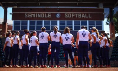 Robert Morris softball prior to their game against Florida State in the NCAA Tournament regionals -- RMU Athletics