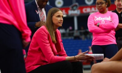 Robert Morris women's head coach Chandler McCabe during a game at the UPMC Events Center -- RMU Athletics