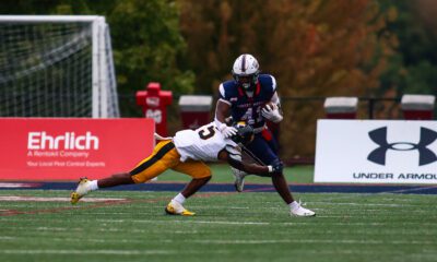 Robert Morris running back Ethan Shine runs against West Liberty on Sept. 13, 2025 -- RMU Athletics