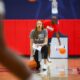 Robert Morris head coach Chandler McCabe watched the Colonials practice -- RMU Athletics