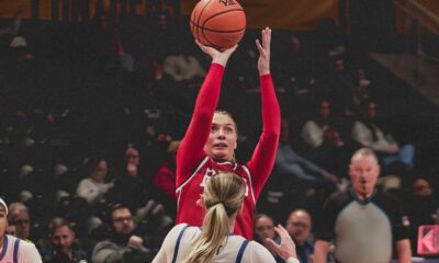 Robert Morris guard Mallory Daly attempts a shot against Pitt on Nov. 22, 2025 -- RMU Athletics