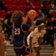 Robert Morris forward Eva Levingston takes a free throw against St. Francis on Nov. 13, 2025 -- RMU Athletics