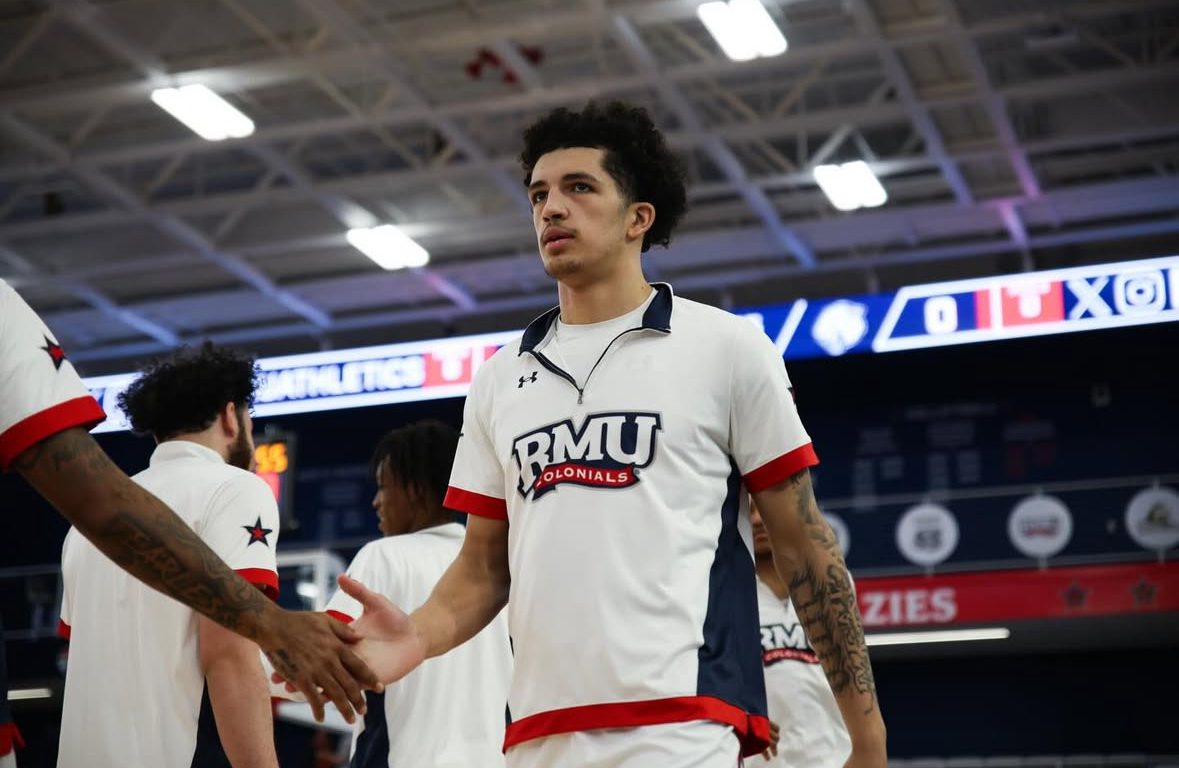 Robert Morris forward DeSean Goode prior to the team's game against IU Indy on Jan. 28, 2026 -- RMU Athletics