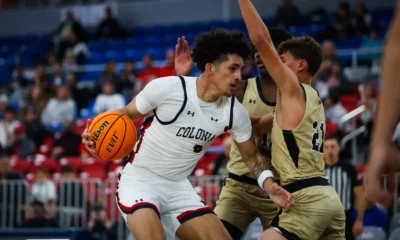 Robert Morris forward DeSean Goode drives to the basket -- RMU Athletics