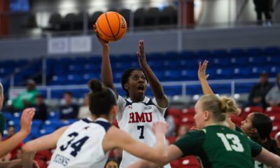 Robert Morris guard Myriam Traore attempts a shot against Wright State on Feb. 28, 2026 -- Photo Courtesy of RMU Athletics