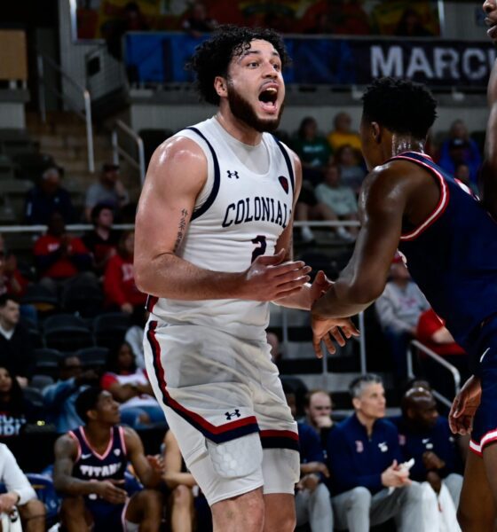 Robert Morris guard Ryan Prather Jr. during the semifinal loss to Detroit Mercy at the Corteva Coliseum on March 9, 2026 -- Ed Thompson // PSN