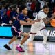 Robert Morris guard Ta'Zir Smith drives past a defender during the Horizon League semifinal game against Detroit Mercy on March 8, 2026 -- Ed Thompson // Pittsburgh Sports Now