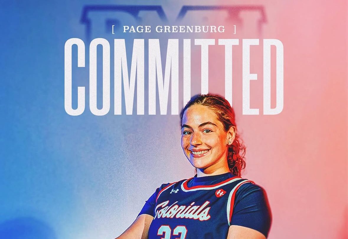 Robert Morris guard signee Page Greenburg's commitment graphic -- Photo courtesy of Greenburg's Instagram
