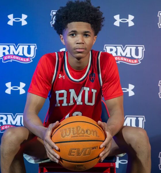 Robert Morris commit Will Occomy during a visit — Photo courtesy of Occomy’s Instagram