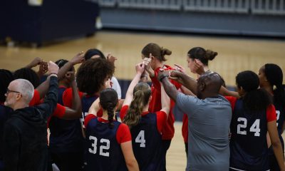 The Robert Morris women's basketball team during a team practice -- Photo Courtesy of RMU Athletics